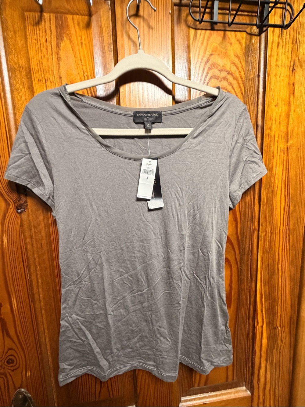 Banana Republic Women's Short-Sleeve Scoop Neck Tee — Gray